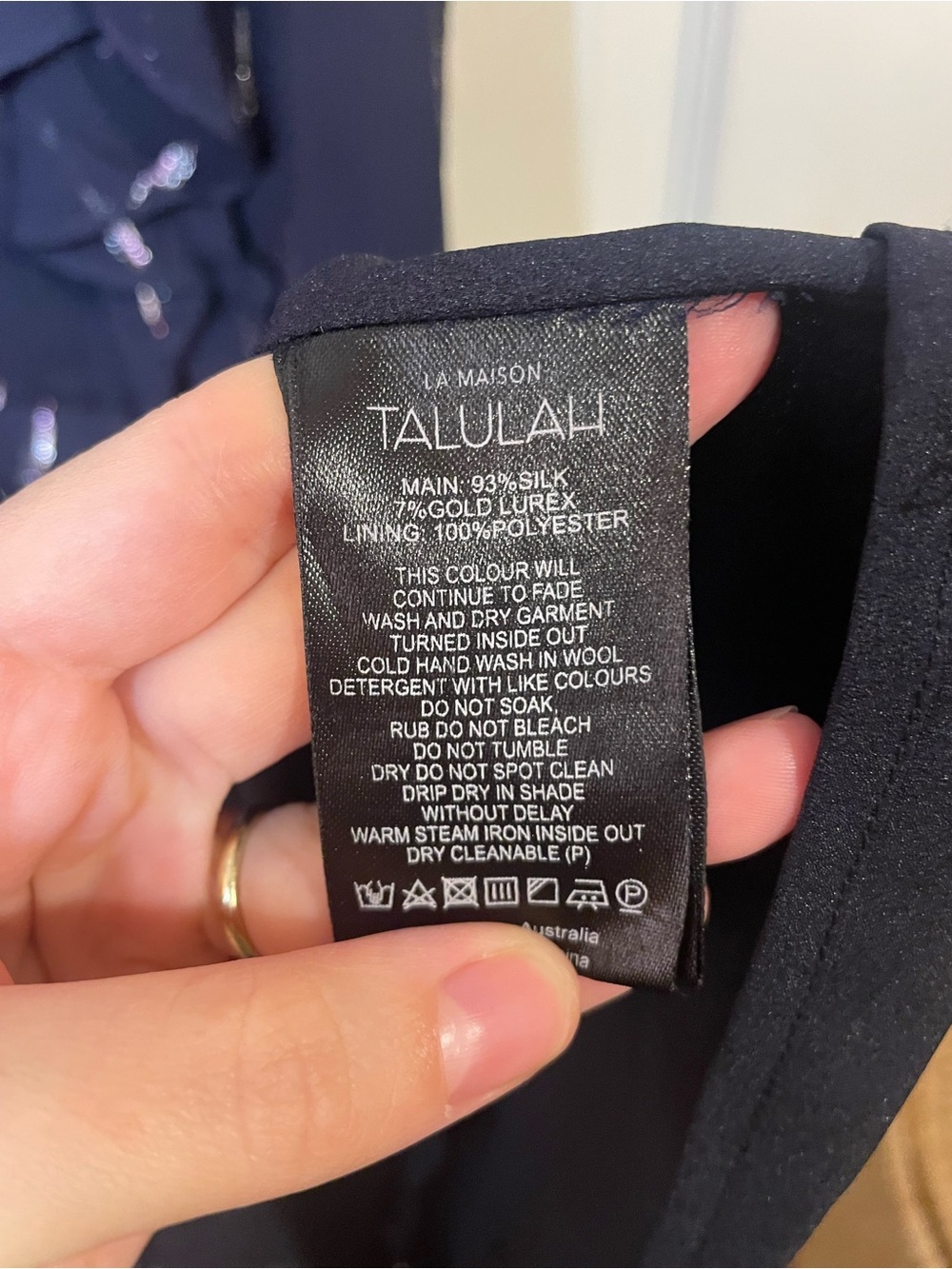 La Maison Talulah Midnight Silk Blend Dance Mini Dress Size Small - Picture 10 of 10